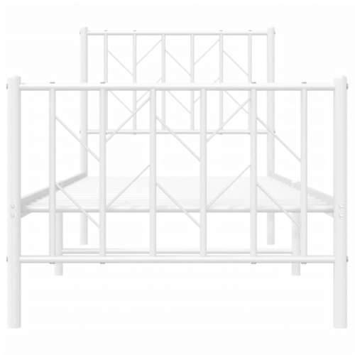 Metalni okvir kreveta s uzglavljem i podnožjem bijeli 75x190 cm - Bijela 75 x 190 cm s uzglavljem i podnožjem Cijena