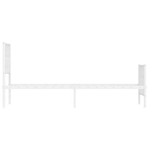 Metalni okvir kreveta s uzglavljem i podnožjem bijeli 75x190 cm - Bijela 75 x 190 cm s uzglavljem i podnožjem Cijena