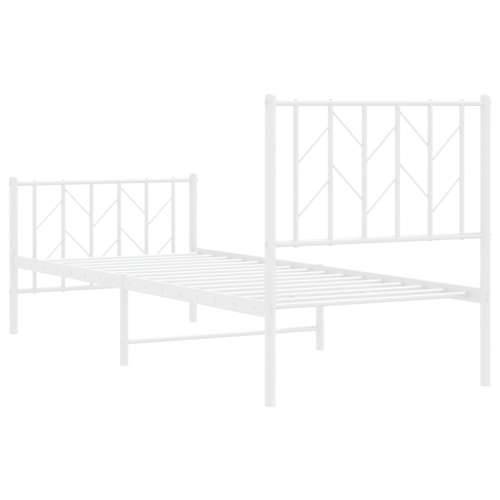Metalni okvir kreveta s uzglavljem i podnožjem bijeli 75x190 cm - Bijela 75 x 190 cm s uzglavljem i podnožjem Cijena
