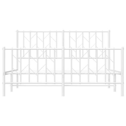 Metalni okvir kreveta uzglavlje i podnožje bijeli 140x200 cm - Bijela 140 x 200 cm s uzglavljem i podnožjem Cijena