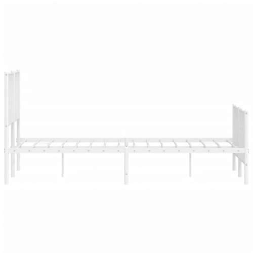 Metalni okvir kreveta uzglavlje i podnožje bijeli 140x200 cm - Bijela 140 x 200 cm s uzglavljem i podnožjem Cijena