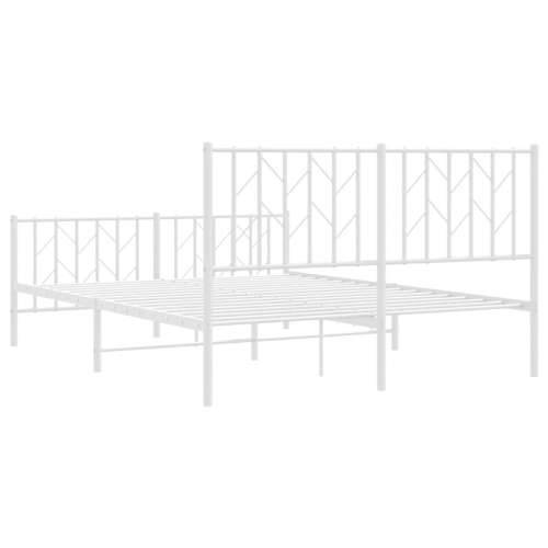 Metalni okvir kreveta uzglavlje i podnožje bijeli 140x200 cm - Bijela 140 x 200 cm s uzglavljem i podnožjem Cijena
