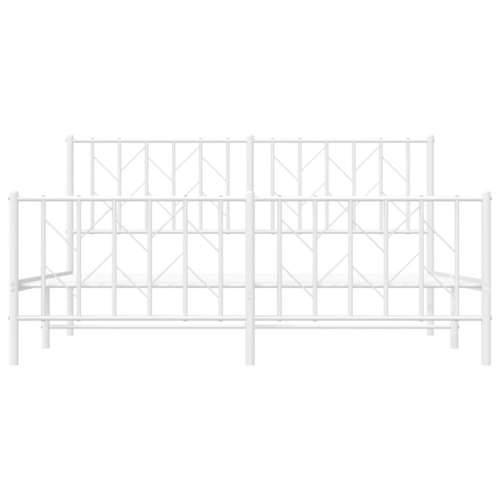 Metalni okvir kreveta uzglavlje i podnožje bijeli 160x200 cm Bijela 160 x 200 cm s uzglavljem i podnožjem Cijena