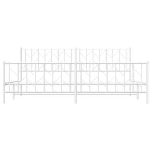Metalni okvir kreveta uzglavlje i podnožje bijeli 200 x 200 cm Bijela 200 x 200 cm s uzglavljem i podnožjem Cijena