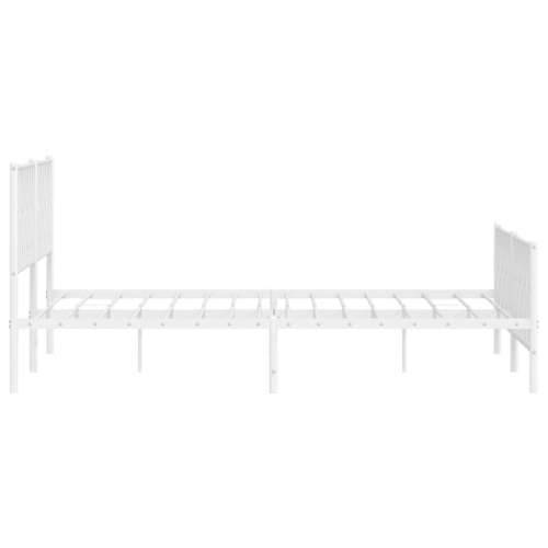 Metalni okvir kreveta uzglavlje i podnožje bijeli 200 x 200 cm Bijela 200 x 200 cm s uzglavljem i podnožjem Cijena