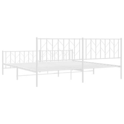 Metalni okvir kreveta uzglavlje i podnožje bijeli 200 x 200 cm Bijela 200 x 200 cm s uzglavljem i podnožjem Cijena
