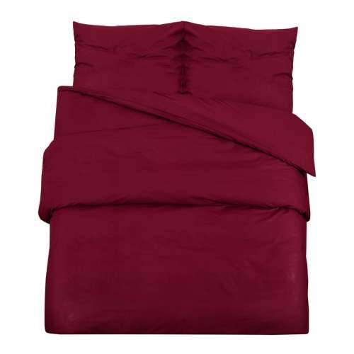 Set posteljine za poplun bordo 260 x 220 cm pamučni - Crvena 260 x 220 cm + 50 x 75 cm 1 Cijena