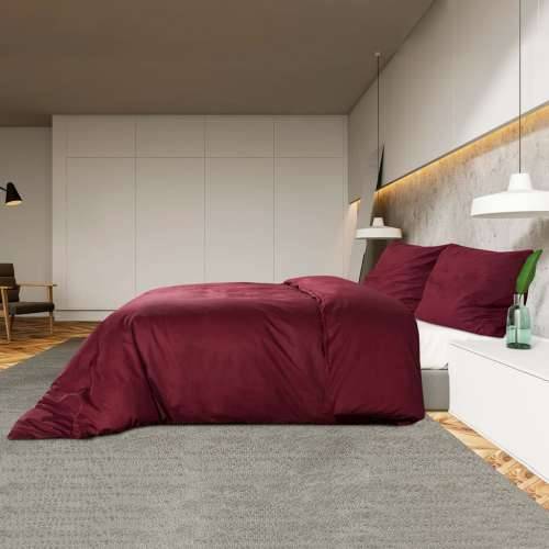 Set posteljine za poplun bordo 260 x 220 cm pamučni - Crvena 260 x 220 cm + 50 x 75 cm 1 Cijena
