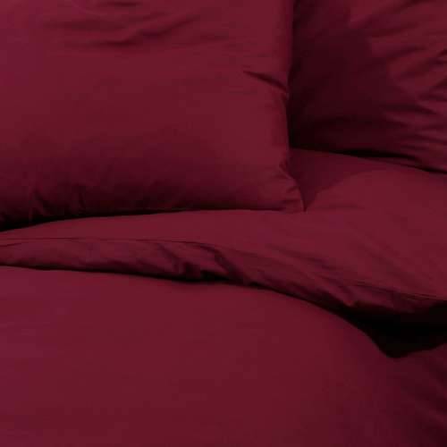 Set posteljine za poplun bordo 260 x 220 cm pamučni - Crvena 260 x 220 cm + 50 x 75 cm 1 Cijena