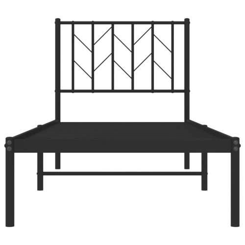 Metalni okvir za krevet s uzglavljem crni 75x190 cm - Crna 75 x 190 cm s uzglavljem Cijena