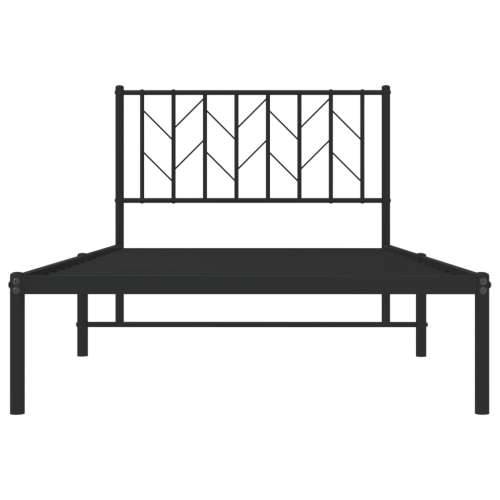 Metalni okvir za krevet s uzglavljem crni 100x190 cm - Crna 100 x 190 cm s uzglavljem Cijena