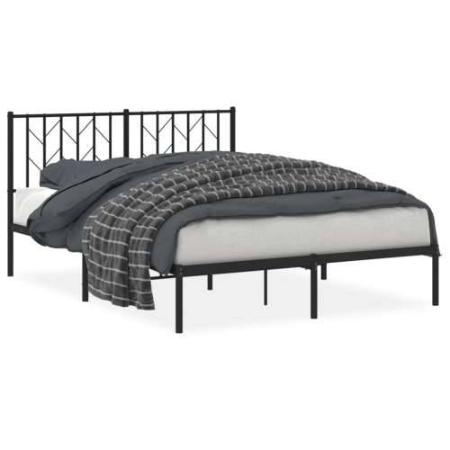 Metalni okvir za krevet s uzglavljem crni 140x200 cm - Crna 140 x 200 cm s uzglavljem Cijena