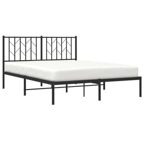 Metalni okvir za krevet s uzglavljem crni 140x200 cm - Crna 140 x 200 cm s uzglavljem Cijena