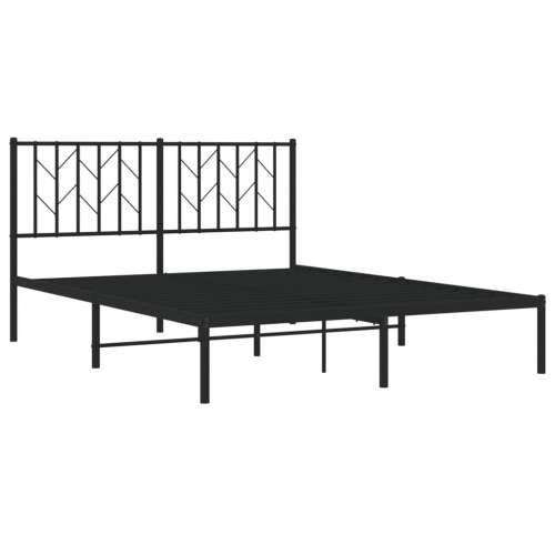 Metalni okvir za krevet s uzglavljem crni 140x200 cm - Crna 140 x 200 cm s uzglavljem Cijena