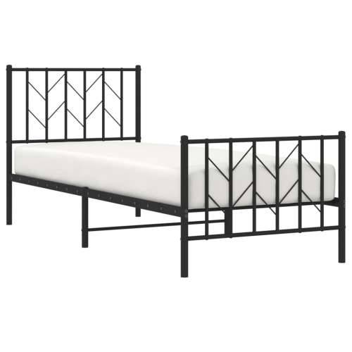 Metalni okvir kreveta uzglavlje i podnožje crni 80x200 cm - Crna 80 x 200 cm s uzglavljem i podnožjem Cijena