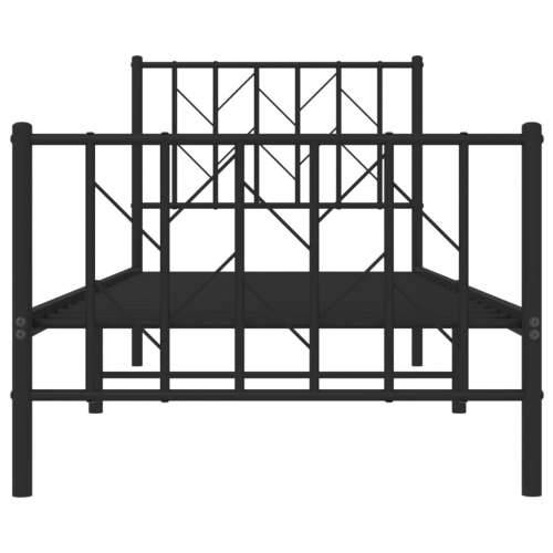 Metalni okvir kreveta uzglavlje i podnožje crni 80x200 cm - Crna 80 x 200 cm s uzglavljem i podnožjem Cijena