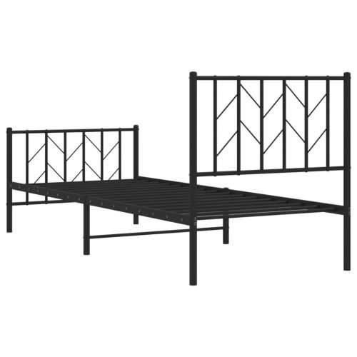 Metalni okvir kreveta uzglavlje i podnožje crni 80x200 cm - Crna 80 x 200 cm s uzglavljem i podnožjem Cijena