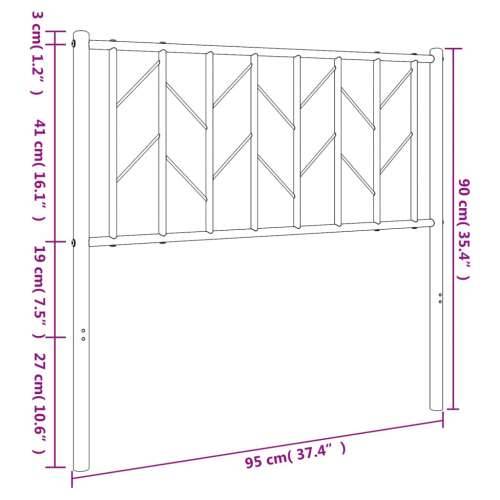 Metalno uzglavlje crno 90 cm - Crna 90 cm 1 Cijena