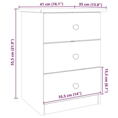 Ormarić za cipele ALTA bijeli 41x35x55,5 cm od masivne borovine - Bijela 1 3 ladice Cijena