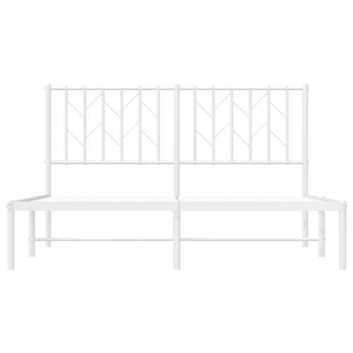 Metalni okvir za krevet s uzglavljem bijeli 140 x 190 cm - Bijela 140 x 190 cm s uzglavljem Cijena