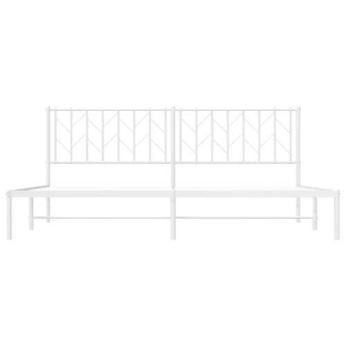 Metalni okvir za krevet s uzglavljem bijeli 193x203 cm - Bijela 193 x 203 cm s uzglavljem Cijena