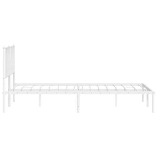 Metalni okvir za krevet s uzglavljem bijeli 193x203 cm - Bijela 193 x 203 cm s uzglavljem Cijena