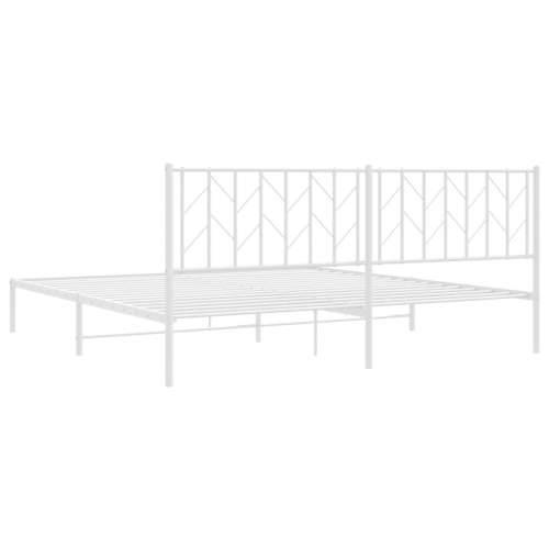 Metalni okvir za krevet s uzglavljem bijeli 193x203 cm - Bijela 193 x 203 cm s uzglavljem Cijena