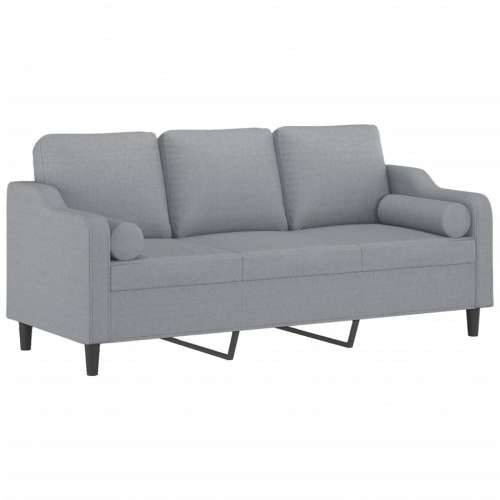 Trosjed s ukrasnim jastucima svjetlosivi 180 cm od tkanine Svjetlosiva 180 cm Cijena