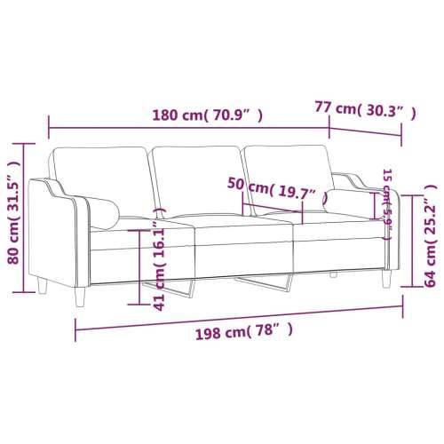 Trosjed s ukrasnim jastucima svjetlosivi 180 cm od tkanine Svjetlosiva 180 cm Cijena