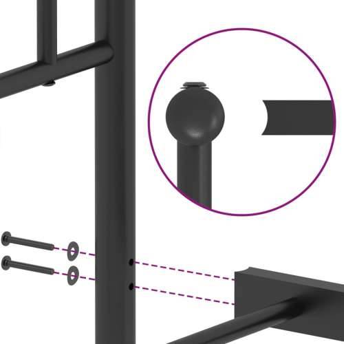Metalni okvir za krevet s uzglavljem crni 90x200 cm Crna 90 x 200 cm s uzglavljem Cijena