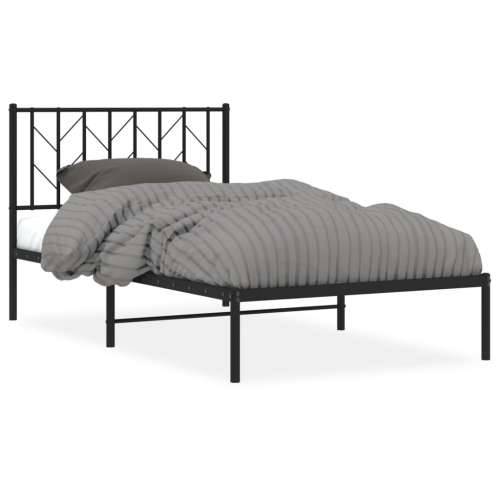 Metalni okvir za krevet s uzglavljem crni 100x200 cm - Crna 100 x 200 cm s uzglavljem Cijena