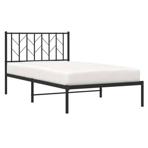 Metalni okvir za krevet s uzglavljem crni 100x200 cm - Crna 100 x 200 cm s uzglavljem Cijena