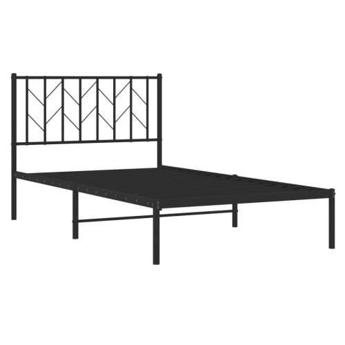 Metalni okvir za krevet s uzglavljem crni 100x200 cm - Crna 100 x 200 cm s uzglavljem Cijena