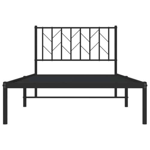 Metalni okvir za krevet s uzglavljem crni 100x200 cm - Crna 100 x 200 cm s uzglavljem Cijena