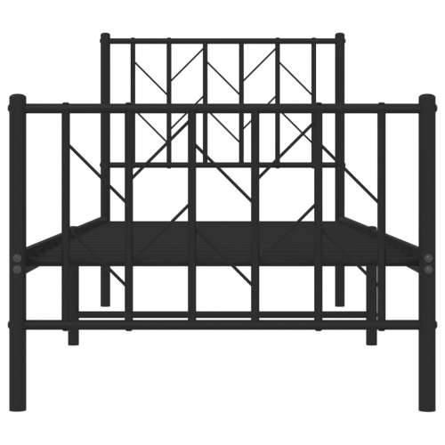 Metalni okvir kreveta uzglavlje i podnožje crni 75x190 cm - Crna 75 x 190 cm s uzglavljem i podnožjem Cijena