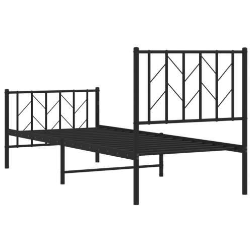 Metalni okvir kreveta uzglavlje i podnožje crni 75x190 cm - Crna 75 x 190 cm s uzglavljem i podnožjem Cijena