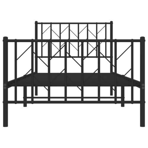 Metalni okvir kreveta uzglavlje i podnožje crni 90x190 cm - Crna 90 x 190 cm s uzglavljem i podnožjem Cijena
