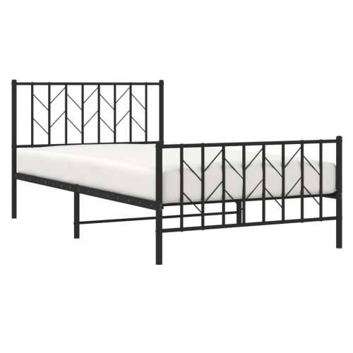 Metalni okvir kreveta uzglavlje i podnožje crni 107x203 cm - Crna 107 x 203 cm s uzglavljem i podnožjem Cijena