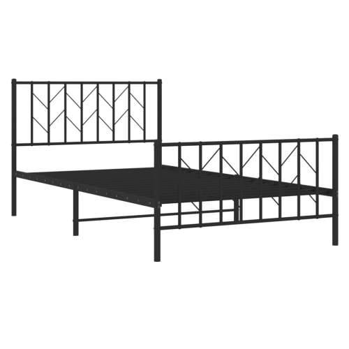 Metalni okvir kreveta uzglavlje i podnožje crni 107x203 cm - Crna 107 x 203 cm s uzglavljem i podnožjem Cijena