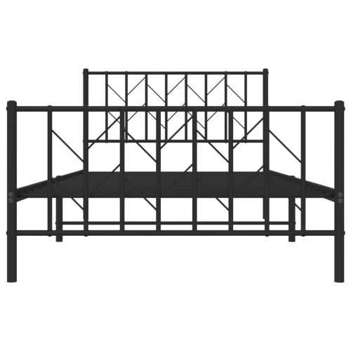 Metalni okvir kreveta uzglavlje i podnožje crni 107x203 cm - Crna 107 x 203 cm s uzglavljem i podnožjem Cijena