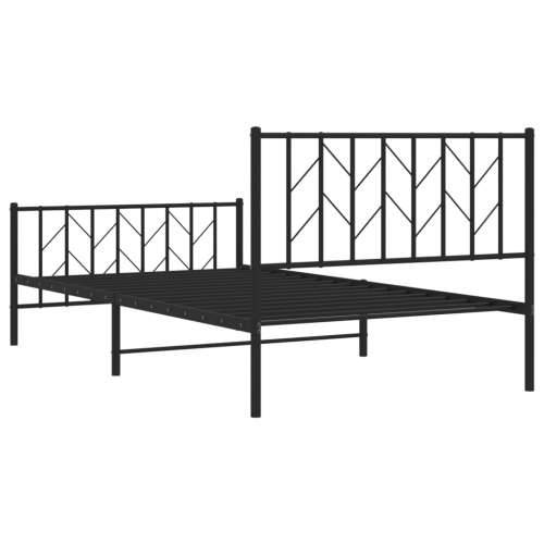 Metalni okvir kreveta uzglavlje i podnožje crni 107x203 cm - Crna 107 x 203 cm s uzglavljem i podnožjem Cijena