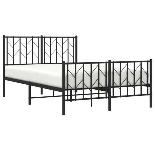 Metalni okvir kreveta uzglavlje i podnožje crni 120x200 cm Crna 120 x 200 cm s uzglavljem i podnožjem Cijena