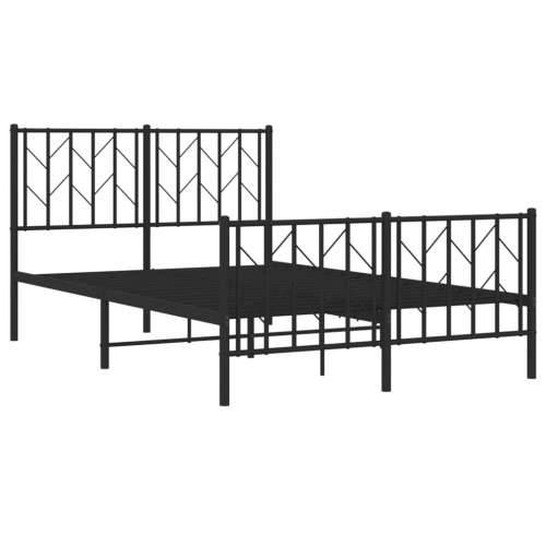 Metalni okvir kreveta uzglavlje i podnožje crni 120x200 cm Crna 120 x 200 cm s uzglavljem i podnožjem Cijena