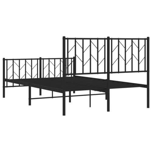 Metalni okvir kreveta uzglavlje i podnožje crni 120x200 cm Crna 120 x 200 cm s uzglavljem i podnožjem Cijena