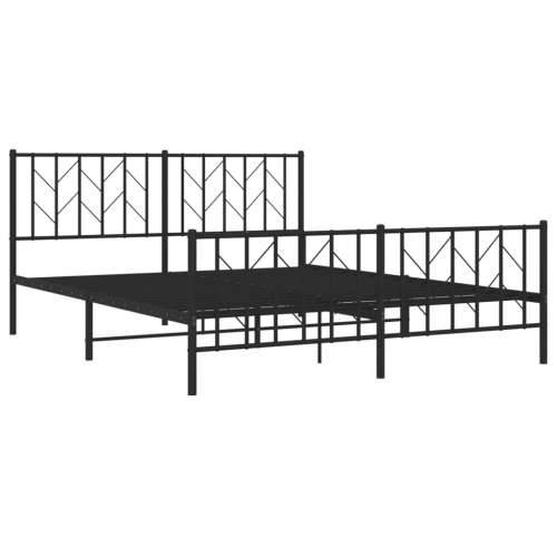 Metalni okvir kreveta uzglavlje i podnožje crni 160x200 cm - Crna 160 x 200 cm s uzglavljem i podnožjem Cijena