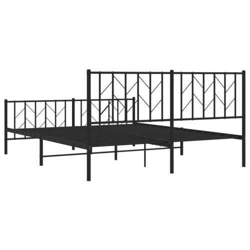 Metalni okvir kreveta uzglavlje i podnožje crni 160x200 cm - Crna 160 x 200 cm s uzglavljem i podnožjem Cijena