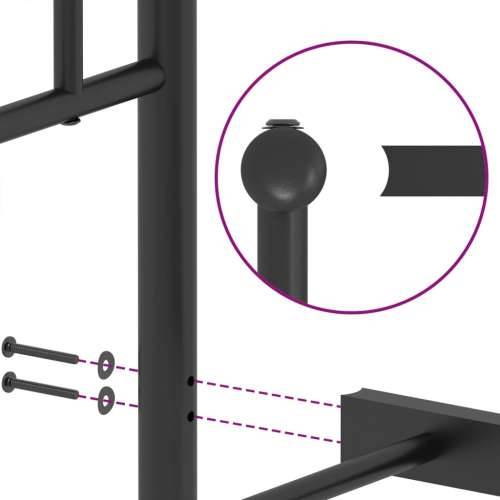 Metalni okvir kreveta uzglavlje i podnožje crni 160x200 cm - Crna 160 x 200 cm s uzglavljem i podnožjem Cijena
