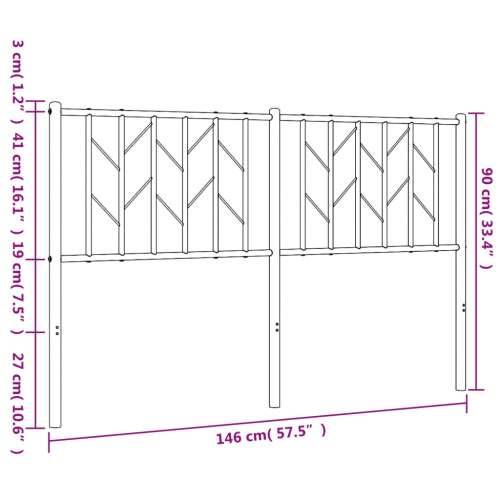 Metalno uzglavlje crno 140 cm - Crna 140 cm 1 Cijena