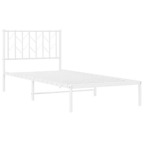 Metalni okvir za krevet s uzglavljem bijeli 90x200 cm - Bijela 90 x 200 cm s uzglavljem Cijena