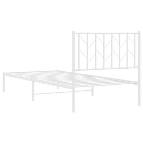 Metalni okvir za krevet s uzglavljem bijeli 90x200 cm - Bijela 90 x 200 cm s uzglavljem Cijena
